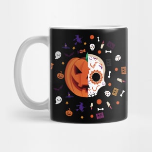 pumpkins and skulls Mug